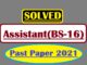 Assistant Bs Past Solved Paper Ppsc Assistant Paper