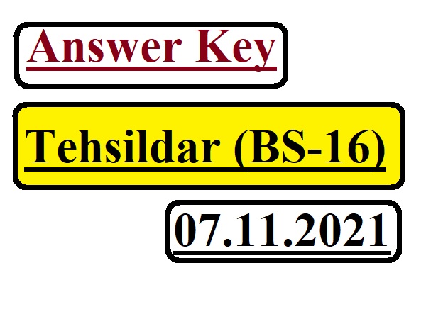 Tehsildar paper answer key 07.11.2021