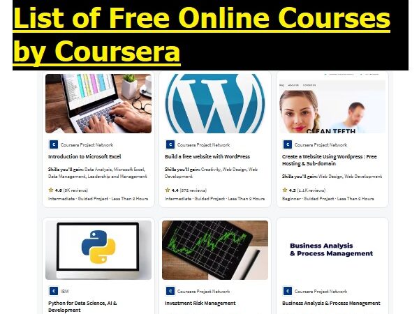 Free Online Courses of Coursera